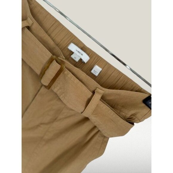 Vince Womens High-Waisted Paperbag Pants With Belt Beige Size S - Picture 3 of 12